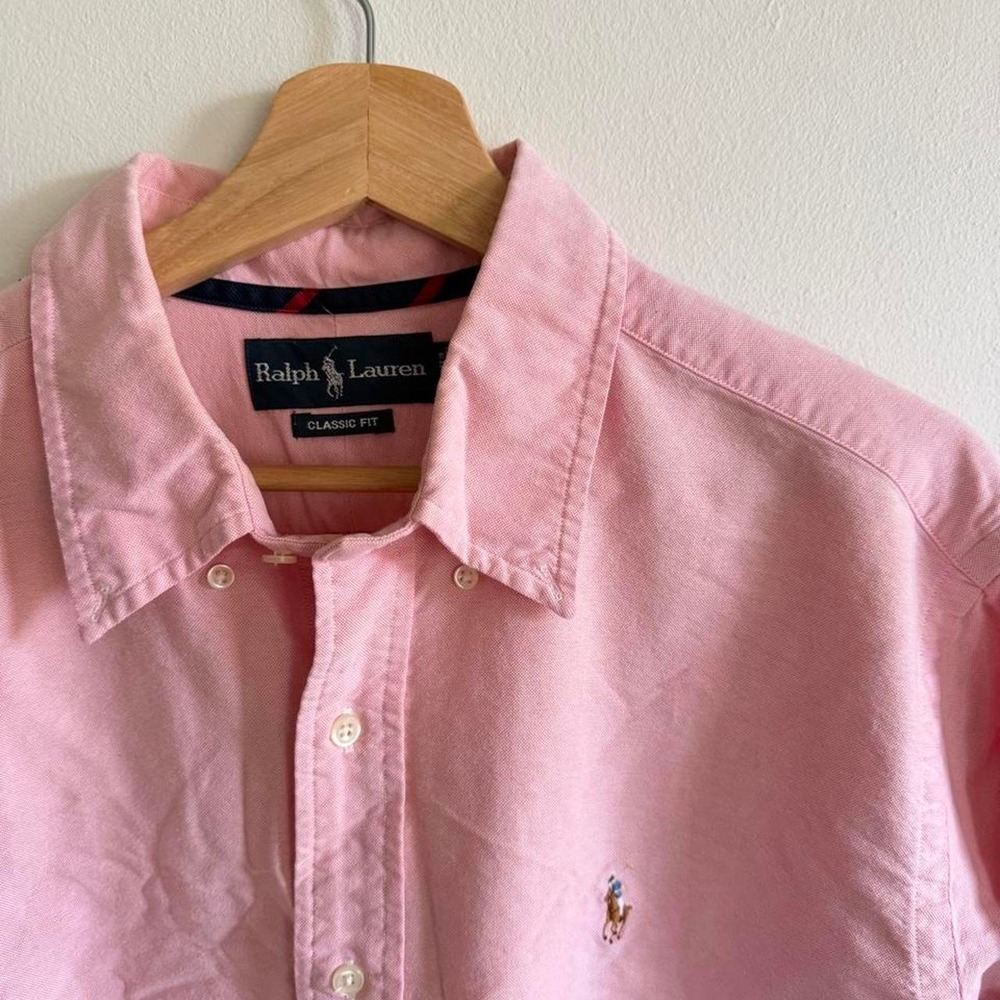 Ralph Lauren preppy pink button-up shirt